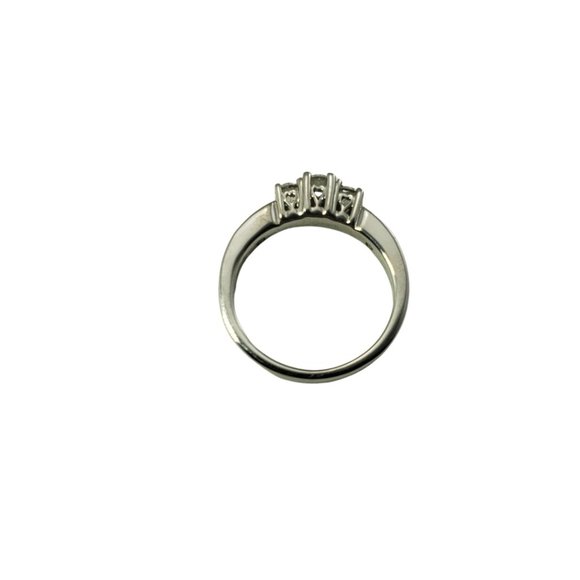 Vintage 14 Karat White Gold and Diamond Past Present Future Ring Size 5.5 #11773 - Picture 5 of 10